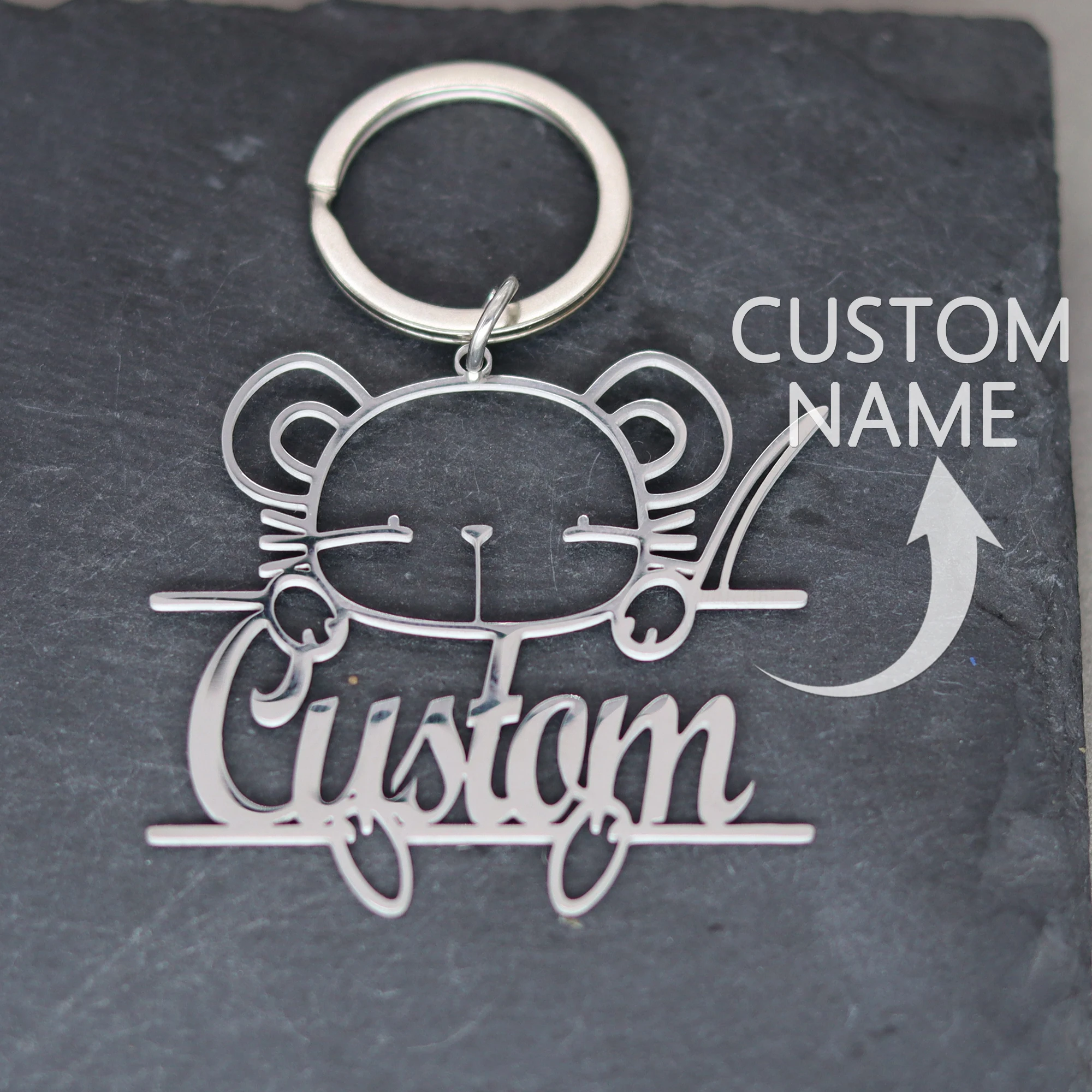 Брелок с именем на заказ для мужчин и женщин брелки животными из нержавеющей