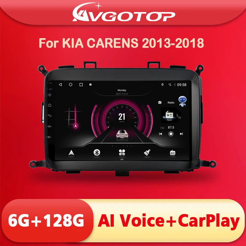 

AVGOTOP Android 11 Car Multimedia For KIA CARENS 2013-2018 AI VOICE Carplay Navigation Stero Auto Radio