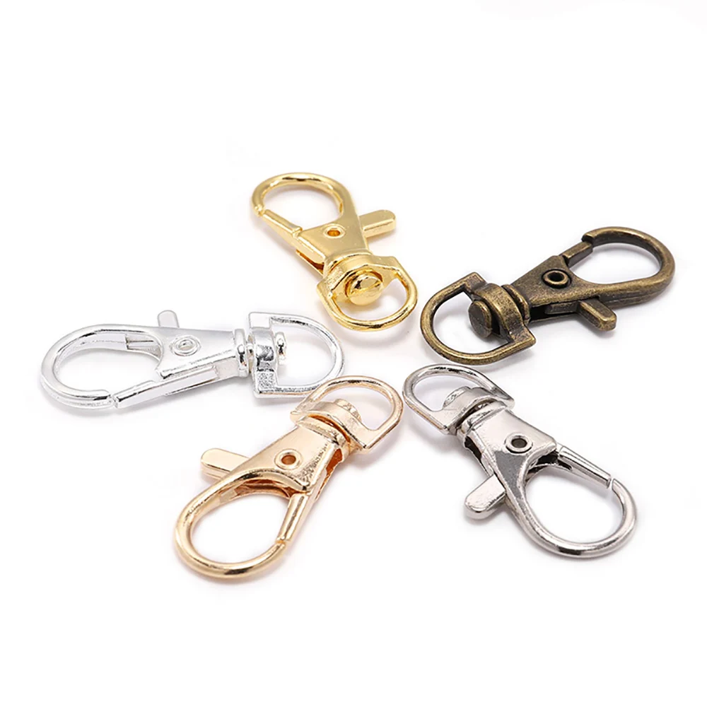 

10pcs/lot Split Key Ring Swivel Lobster Clasp Connector For Bag Belt Dog Chains DIY Jewelry Making Findings