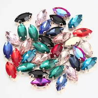 10 50pcslot crystal glass horse eye claw rhinestones cabochon sewing rhinestone beads for jewelry making diy crafts accessories