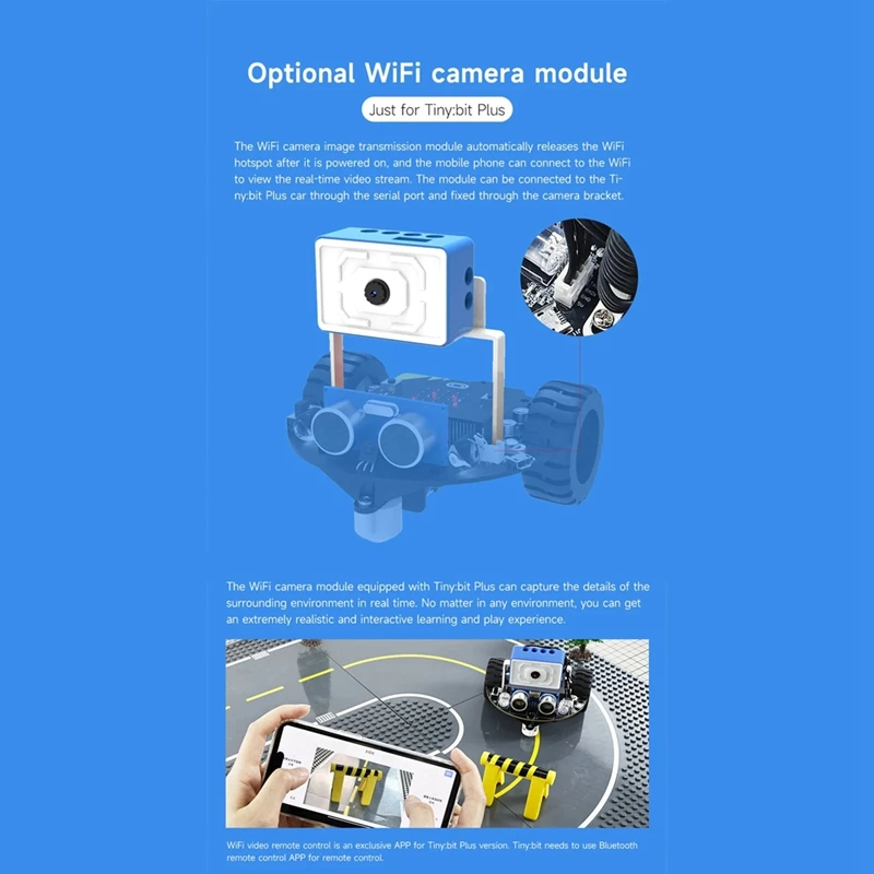 Microbit Smart Robot Автомобильный видеопульт дистанционного управления с модулем