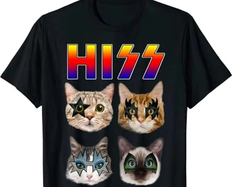 Хенс Забавные кошки Котята Рок-роккин рубашки Тритончиф