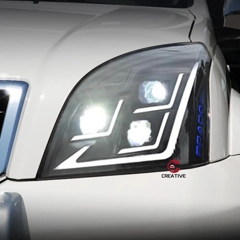 ВСЕ светодиодная передняя фара для Prado FJ120 2003 2004 2005 2006 2007 2008 2009