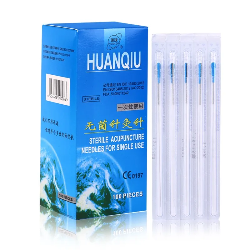 New 100 Pcs Sterile Acupuncture Needle For Single Use With Tube Huanqiu Acupuncture Needle