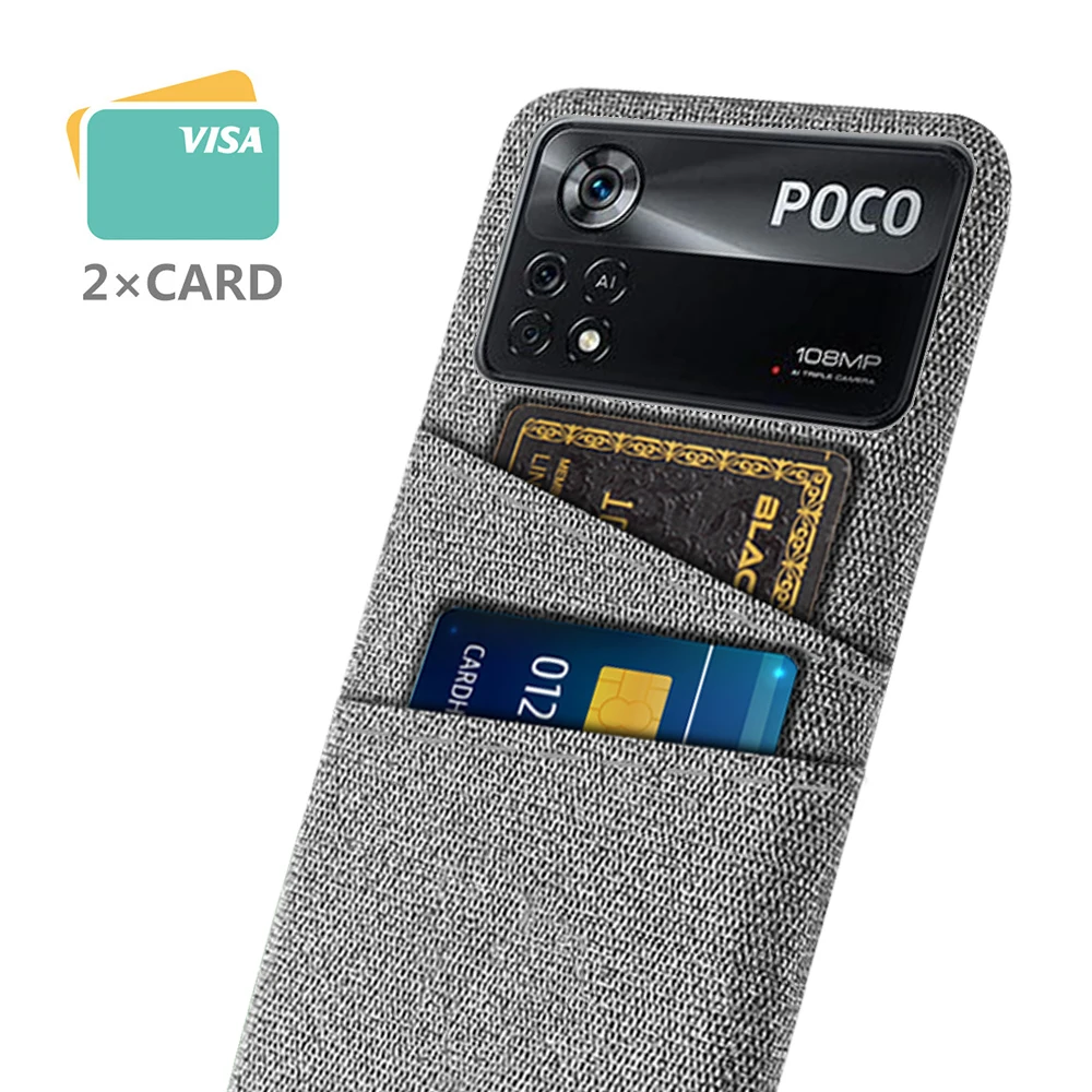 

For Xiaomi PocoX4 Pro Case Luxury Fabric Dual Card Phone Cover For Poco Poko Pocco Little X4Pro X 4 Pro 4Pro X4 Pro 5G funda