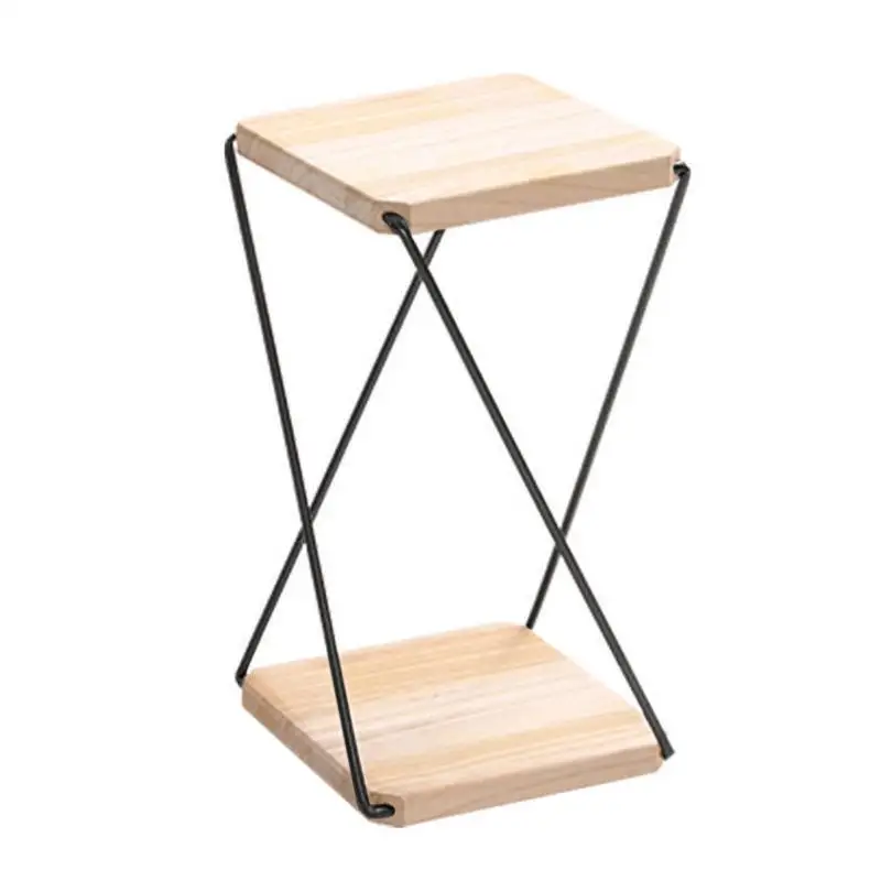 

Деревянная подставка для цветов, 2-Ярусный напольный держатель для горшечных растений, железная подставка для цветов, подставка для горшечн...