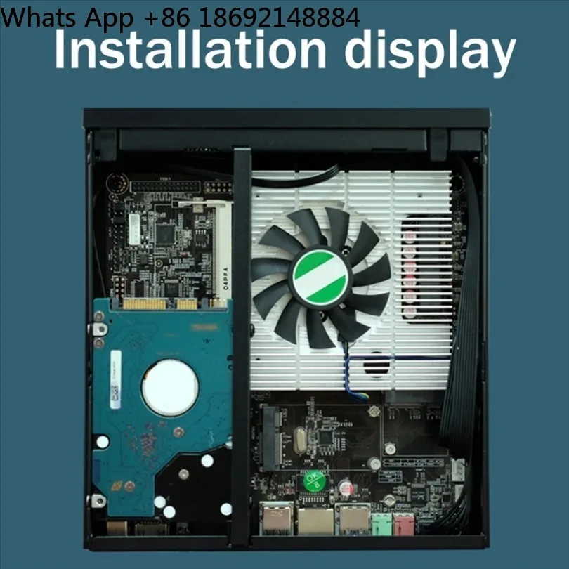 Фото DX01 миниатюрный тонкий корпус ITX, бесшумный промышленный компьютер для управления, полувысокий, с задним креплением. №4
