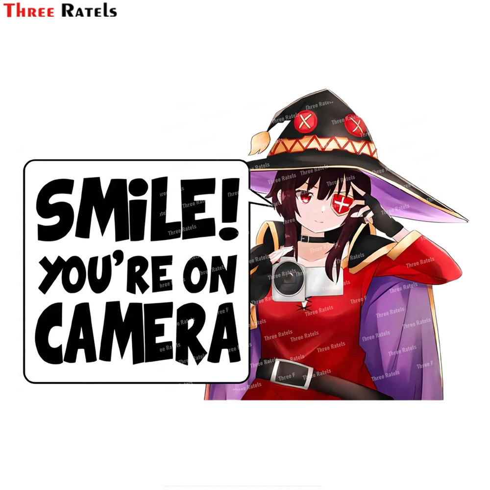 

Three Ratels J428 Megumin Smile You Are On Camera Kiss разрезы Мультяшные декоративные наклейки ПВХ мотоциклетные автомобильные наклейки