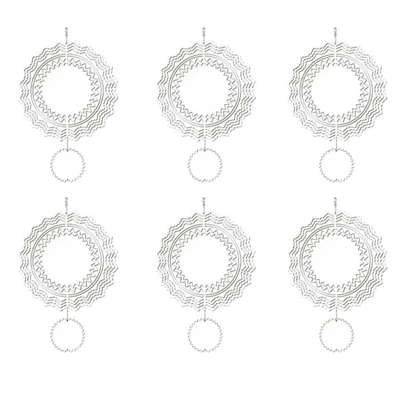 

6PCS 8 Inch Sublimation Wind Spinner Blanks Hanging Wind Spinners Gift For Garden Decoration Outdoor