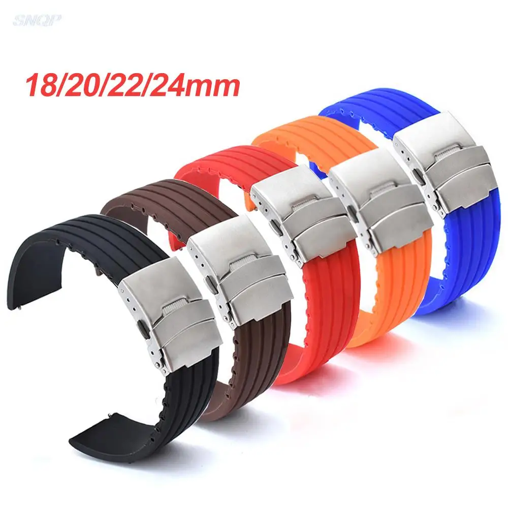 

18mm 20mm 22mm 24mm Silicone Strap for Huawei Watch GT 2 Samsung Galaxy 42/46mm S3 Active 2 Sport Waterproof Bracelet Watchband