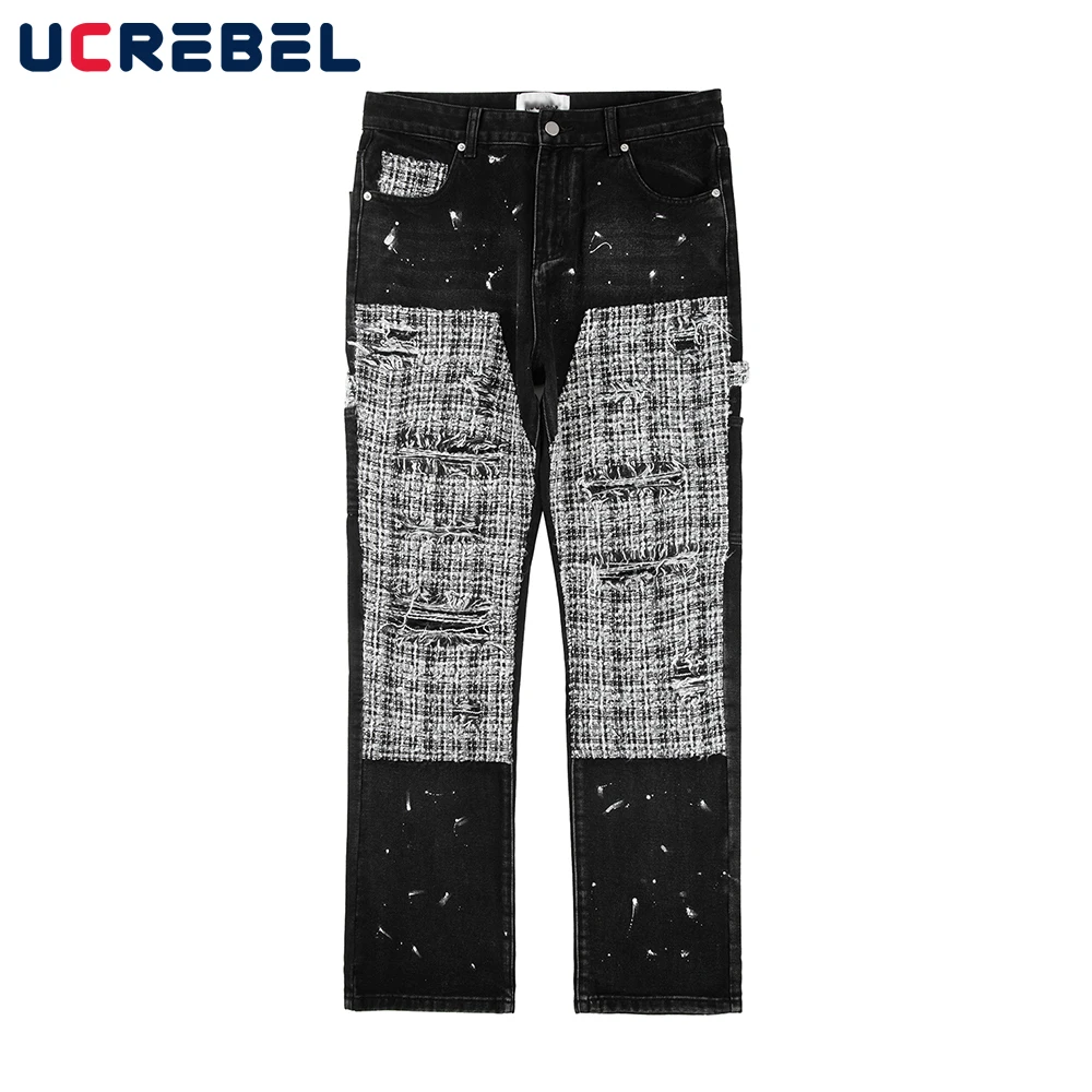 

Мужские рваные джинсы в стиле хип-хоп