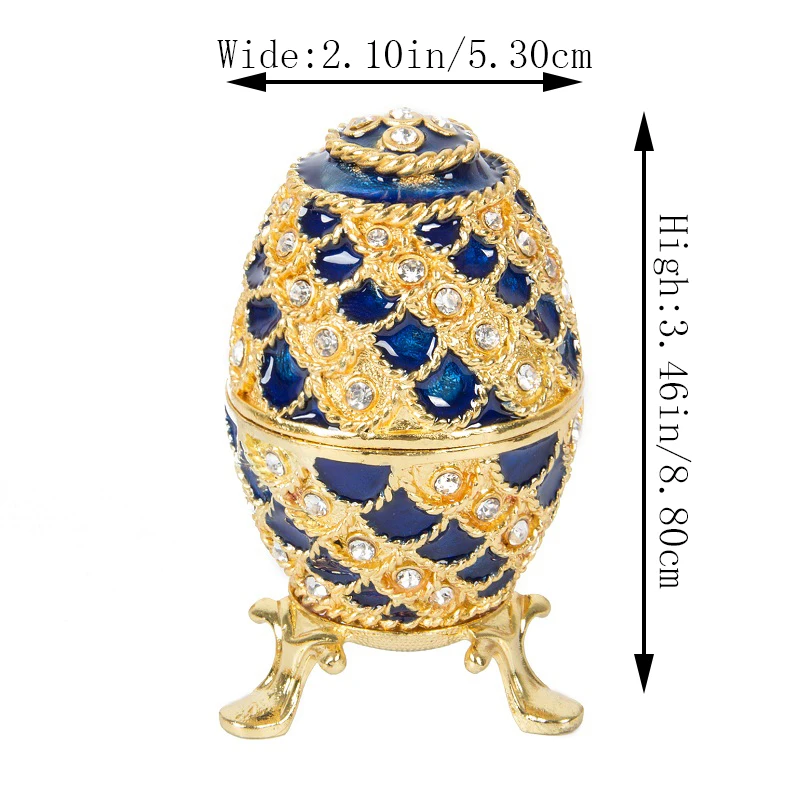 

QIFU Popular New Arrive Blue Faberge Egg for Home Decor Ornaments