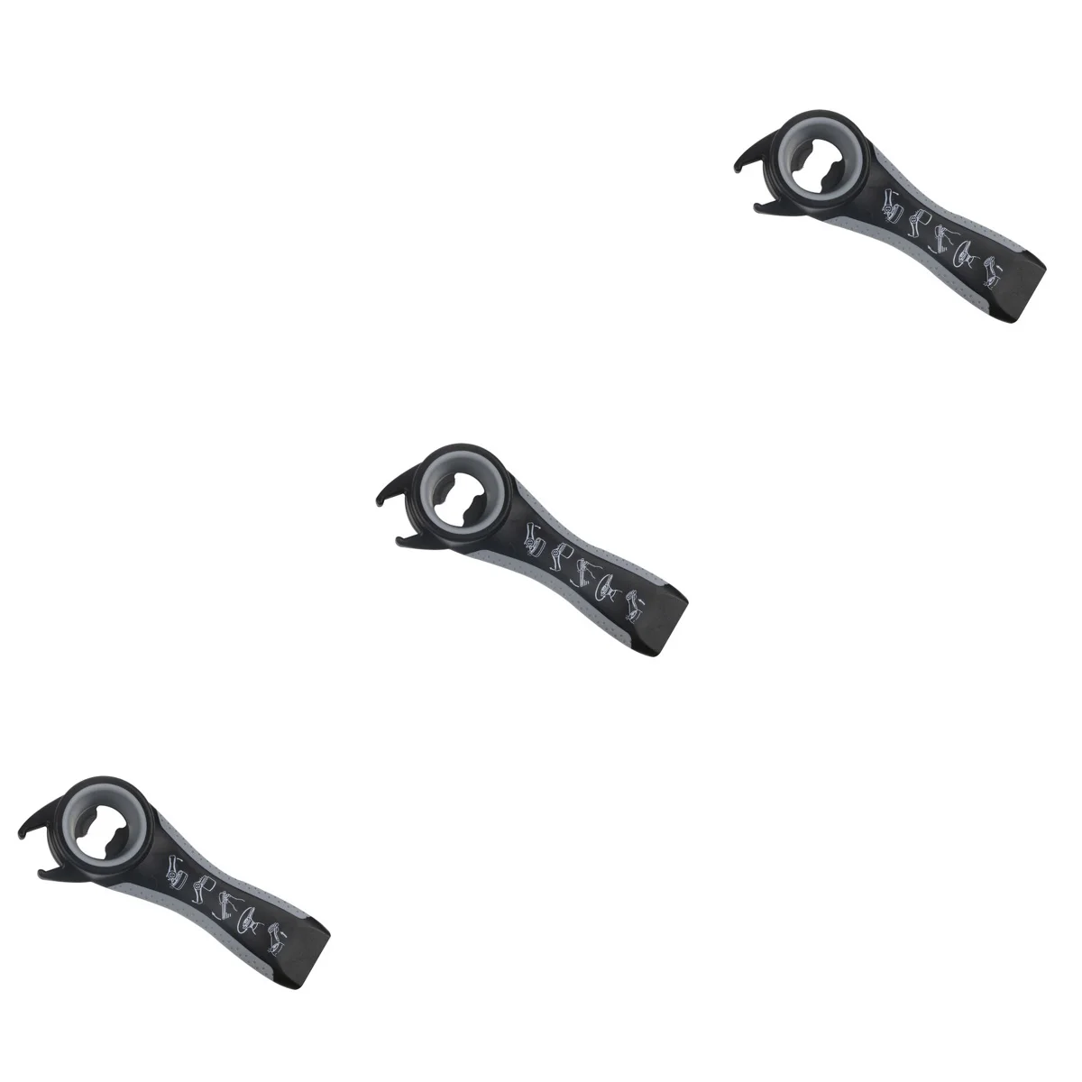 3pcs 5 in 1 Multi-Functional Bottle Gripper Tool Jar Can Opener Beer Caps Lids Remover Kitchen Accessory (Black + Grey) | Дом и сад