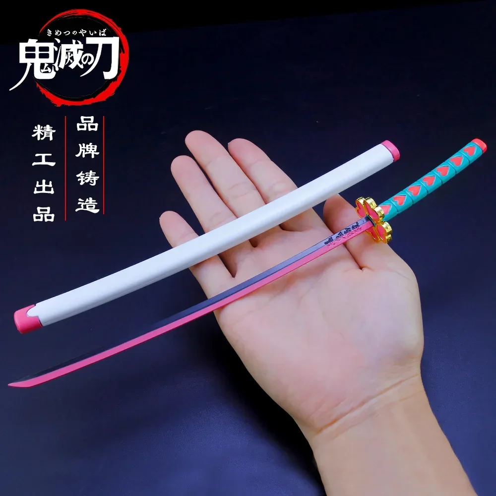 

Игрушечный нож Kanroji Mitsuri Nichirin Blade 26 см, аниме игрушечный самурайский меч, металлическая НЕОБРАБОТАННАЯ модель, игрушки для детей, подарки