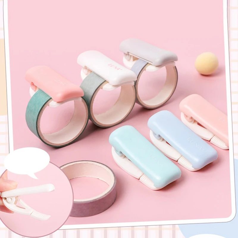 

1 PC Random Color Mini Portable Candy Color Plastic Masking Tape Cutter Paper Clip Cutting Machine