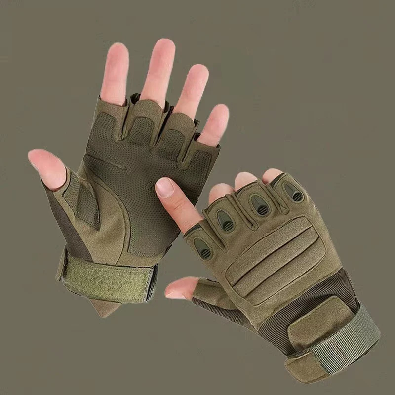 Перчатки тактические мужские военные спортивные митенки с открытыми пальцами в