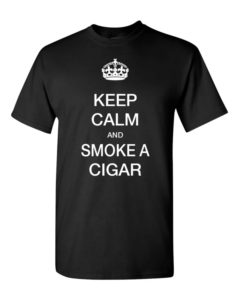 

Графическая футболка с надписью Keep Calm And Smoke A Cigar, забавная графическая пародия