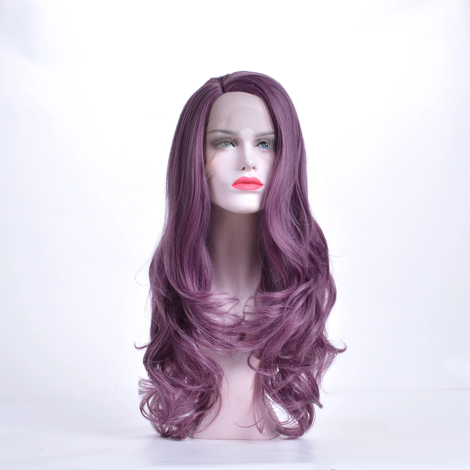 Louise Hair Synthetic Lace Front Wigs Long Hair Heat Resistant Fiber Suitable for Women Daily Party Role Playing Purple Wig