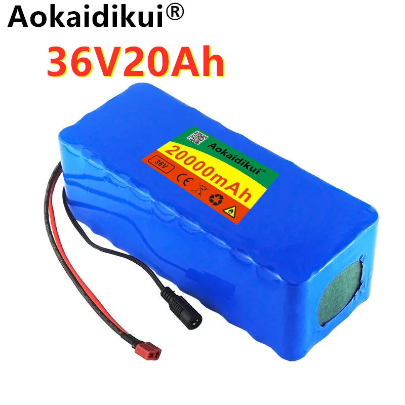 

2022 Новый 36V 10s4p 20000mAh 1000W литиевый аккумулятор большой емкости 18650 Электрический велосипед Скутер с BMS Tplug