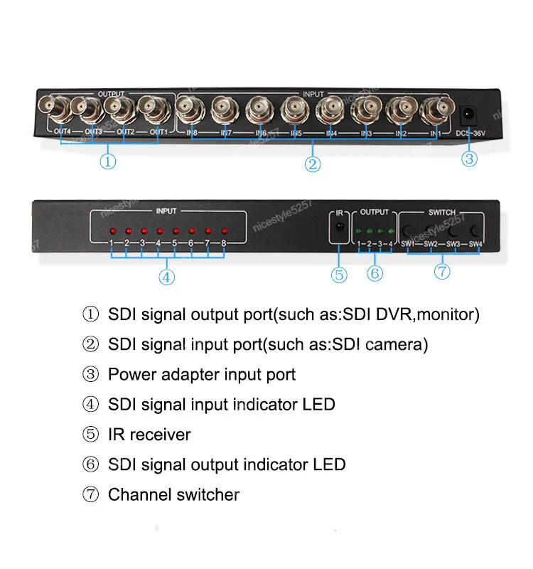 Фото 8x4 SDI-коммутатор (8 входов, 4 выхода) №3