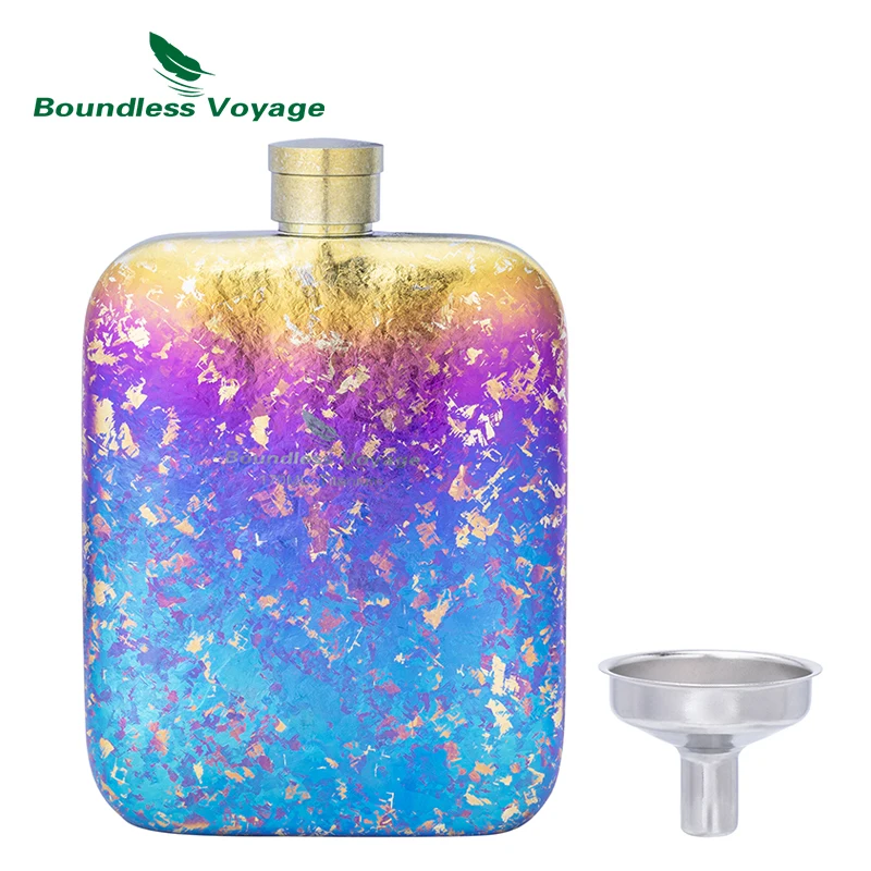 Плоская титановая фляга Boundless Voyage Ti3263D 170 мл