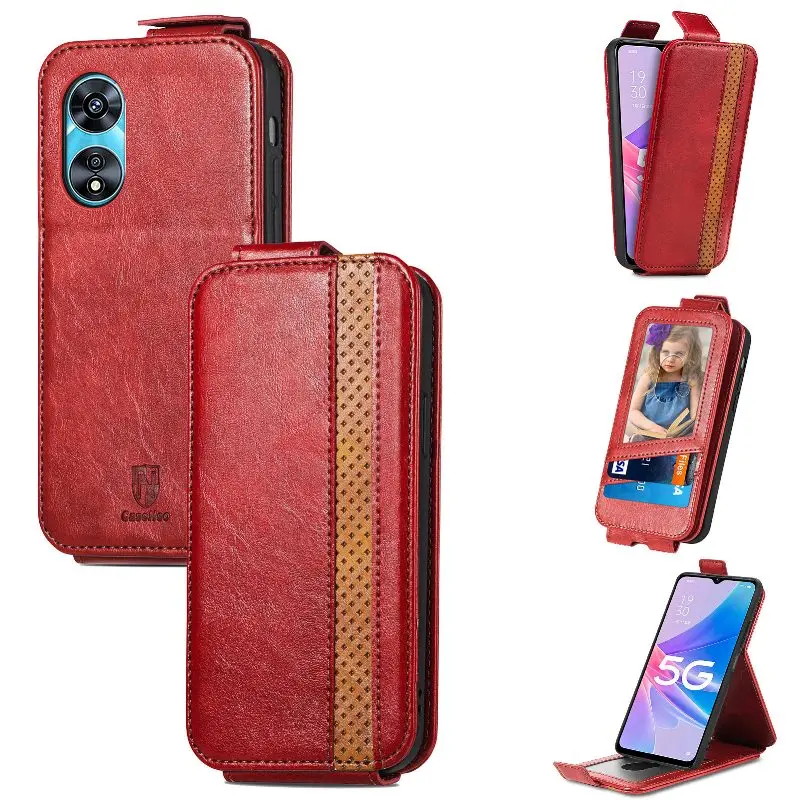 

Card Wallet Phone Case For OPPO Realme X50 X7 V25 V20 V15 V11 V3 GT 2 5 Master Neo 2 3 Narzo 50 30 Magnetic Vertical Flip Cover