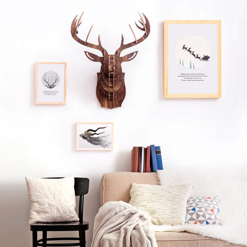 Деревянная голова оленя сделай сам деревянная животного в Северном Европейском