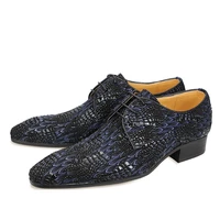 newest luxury mens leather shoes party blueblack shoes fashion luxury derby shoe formalvdress evening dress men pointed toe shoe