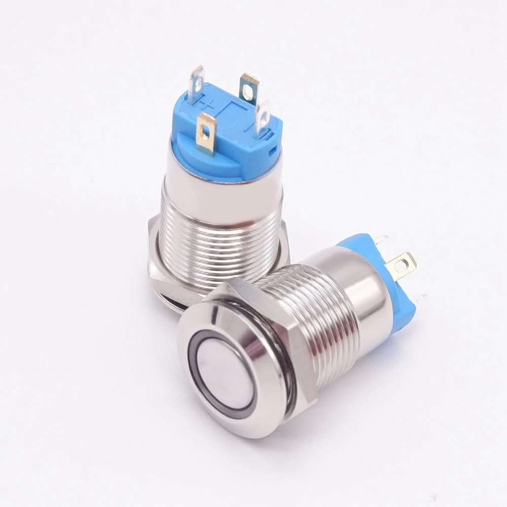 Водонепроницаемый металлический кнопочный переключатель с плоской высокой