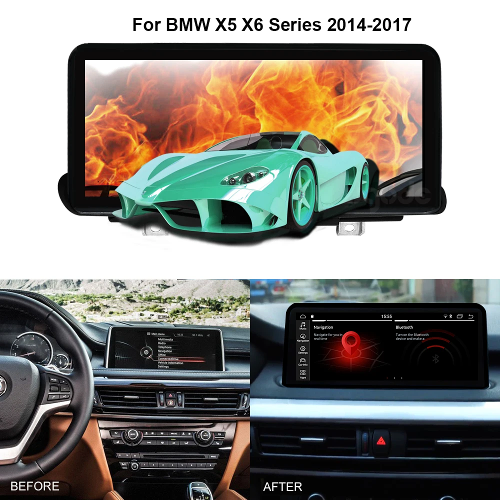 10.25-дюймовый дисплей Android с функцией Bluetooth для авторадио BMW CCC CIC NBT Ugode для X5 X6 E70 E71 F15 F16.