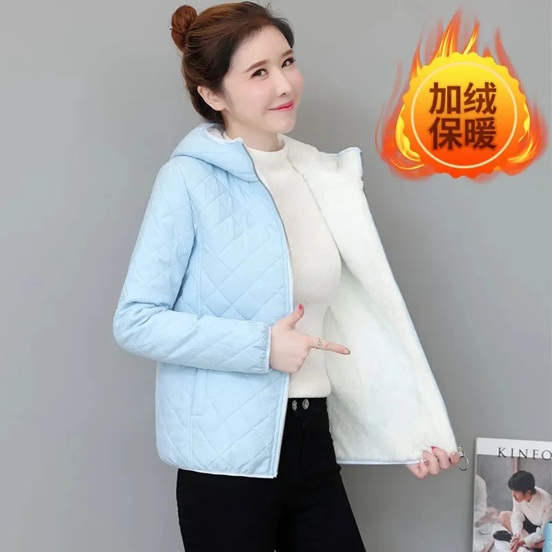 Куртка на хлопковой подкладке женские короткие парки зимнее пальто из овечьей