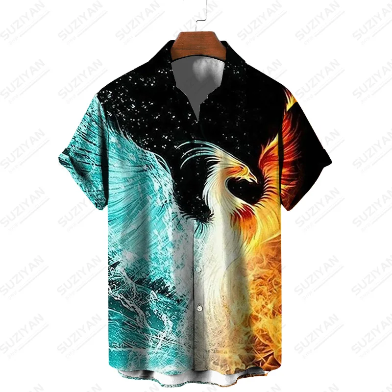 

Beach Ethnic Lapel Fit Mens Shirts Kinds Of Korean Fashion Graphic Fashion Non-Iron Street Hawaiian Shirt Men Solid Hawaiian