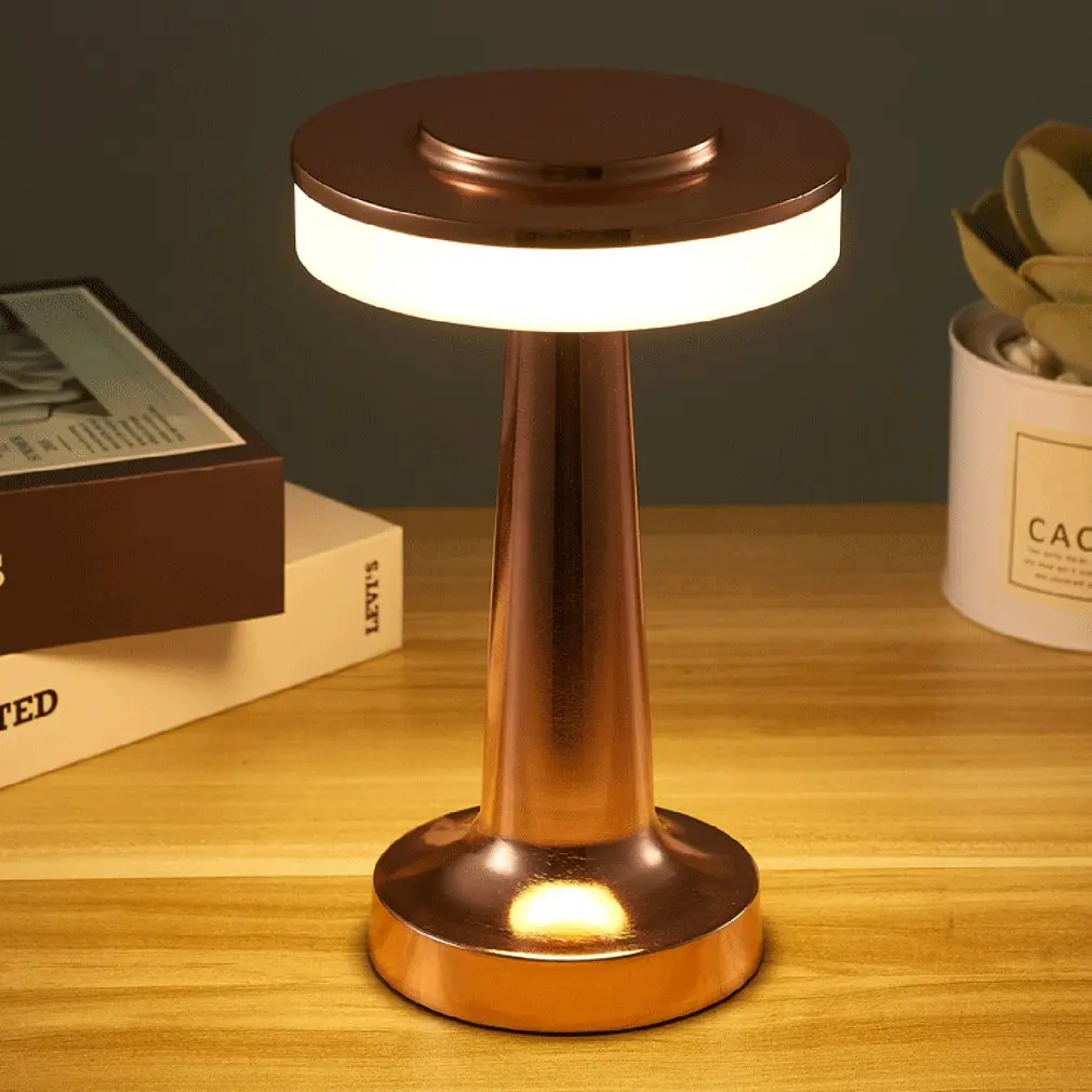 

Retro Bar Table Lamp LED Touch Sensor Desktop Night Light Rechargeable Wireless Reading Lamp for Restaurant Hotel Bedroom Decor