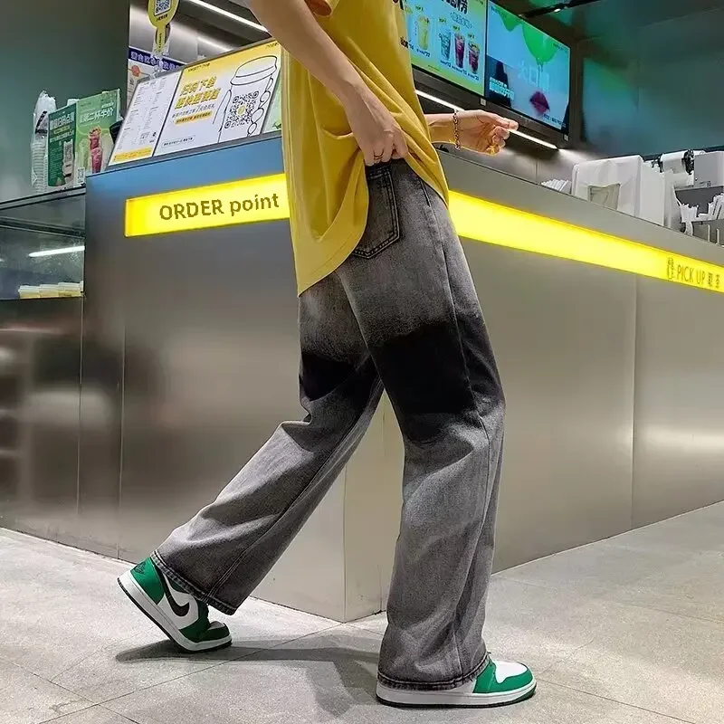 Джинсы мужские из вискозы тонкие высококлассные драпированные модные брендовые