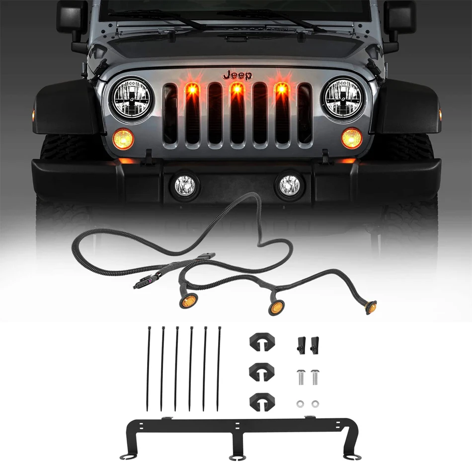 

Светодиодная решетка для фар 2007-2018 Jeep Wrangler JK 2-Door / Unlimited 4-Door (JK) Plug & Play