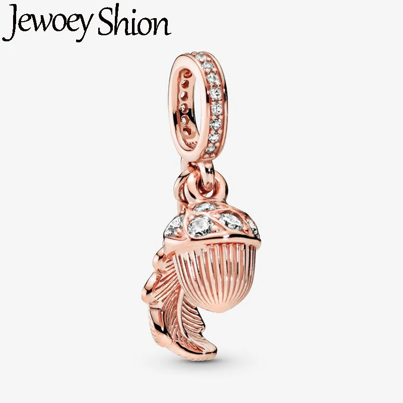 

Новое поступление 2 шт./лот Подвеска из розового золота в виде желудей и опавших листьев подвеска в европейском стиле очаровательный браслет для женщин ювелирные изделия