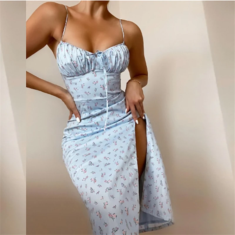 

Women Dress Elegant Luxury Party Prom Floral Clothes Beach Vintage Summer Evening Birthday Midi Dresses for Women Knitted Sexy​