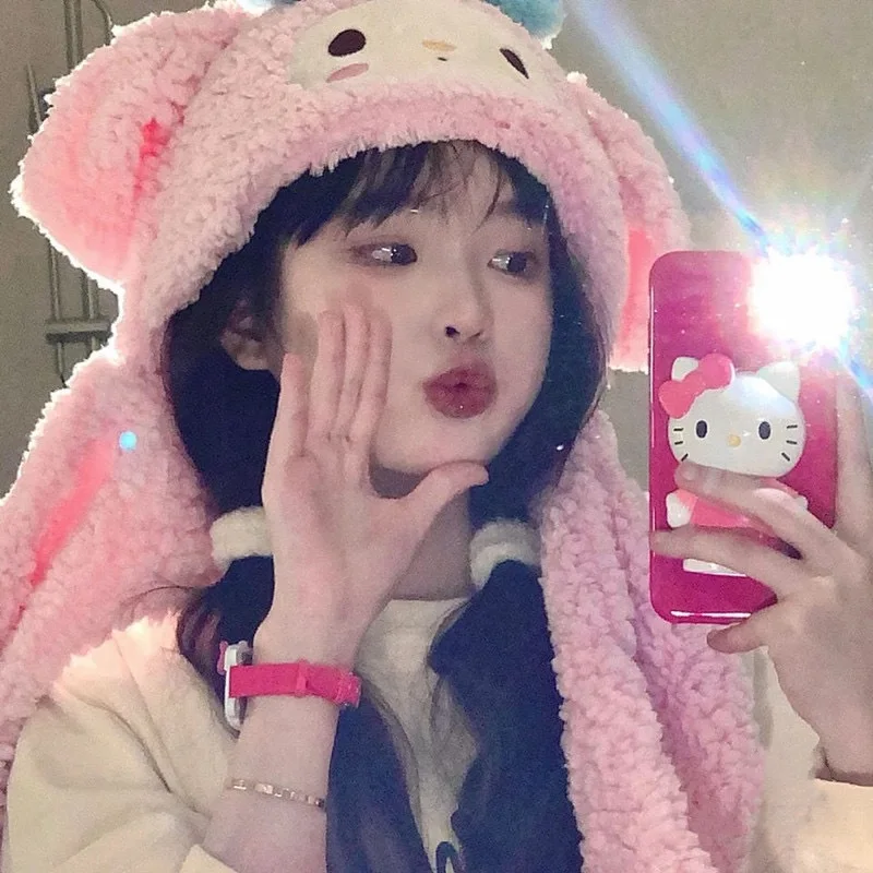 

Kawaii Sanrio мультяшный шарф головной убор женский милый Коричный зимний мягкий удобный креативный подарок на день рождения