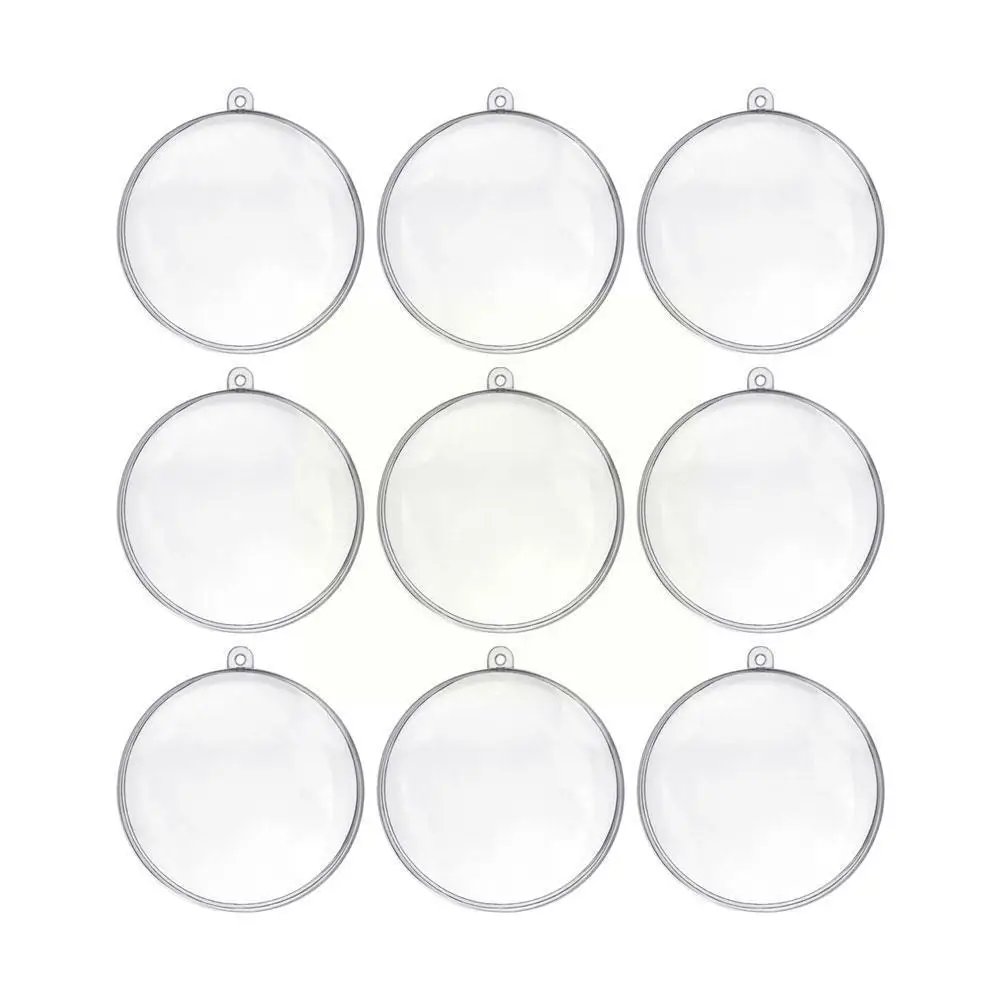 

Пластиковый прозрачный плоский шар, 10 шт., Рождественское украшение, свадебные конфеты, подвесные новые рождественские украшения, коробка для подарка на год, искусственная подвеска B1Q9