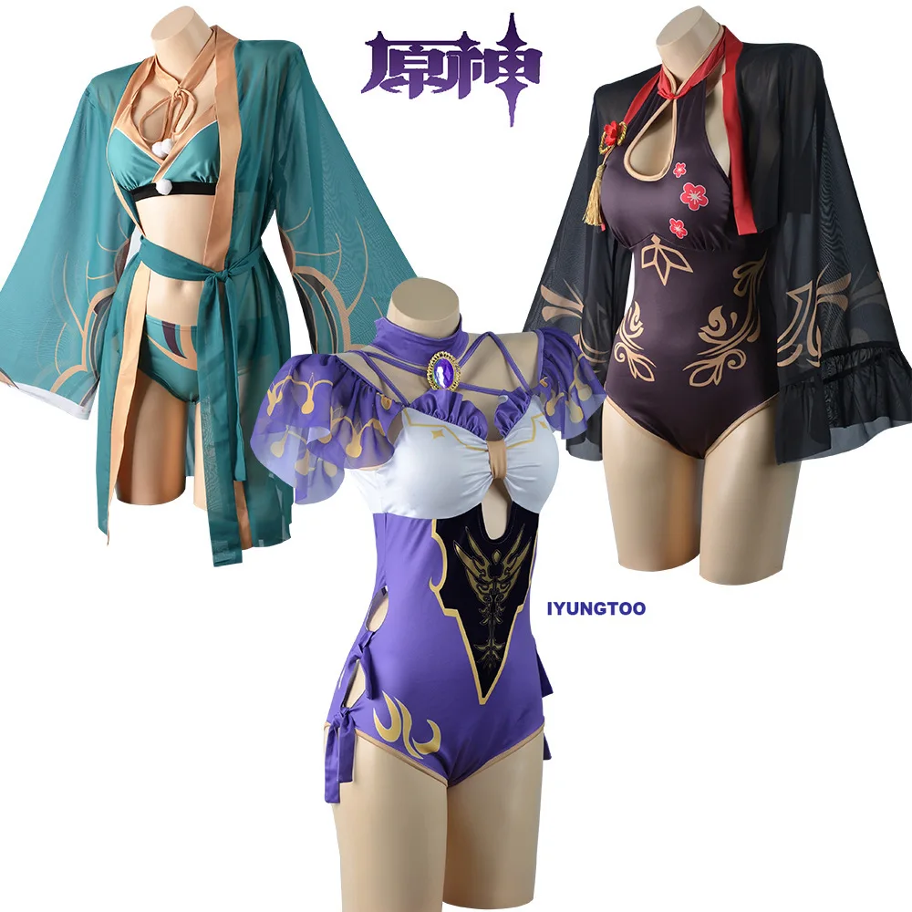 

Костюм для косплея Genshin Impact Hu Tao Lisa Minci Chyna Xena, купальник в игровом стиле, костюмы на Хэллоуин для женщин и девушек