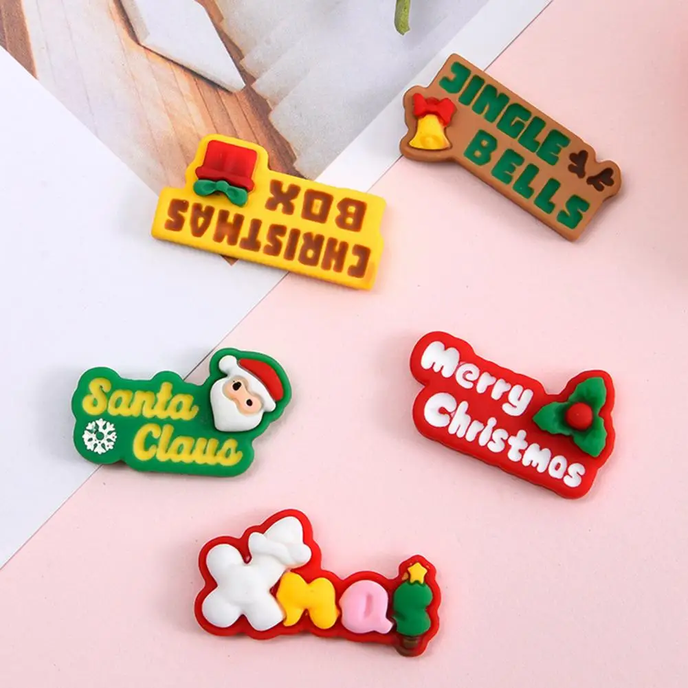 

10Pcs Christmas Desk Letters Flat Back Scrapbook Home Embellishments DIY Material for Desktop