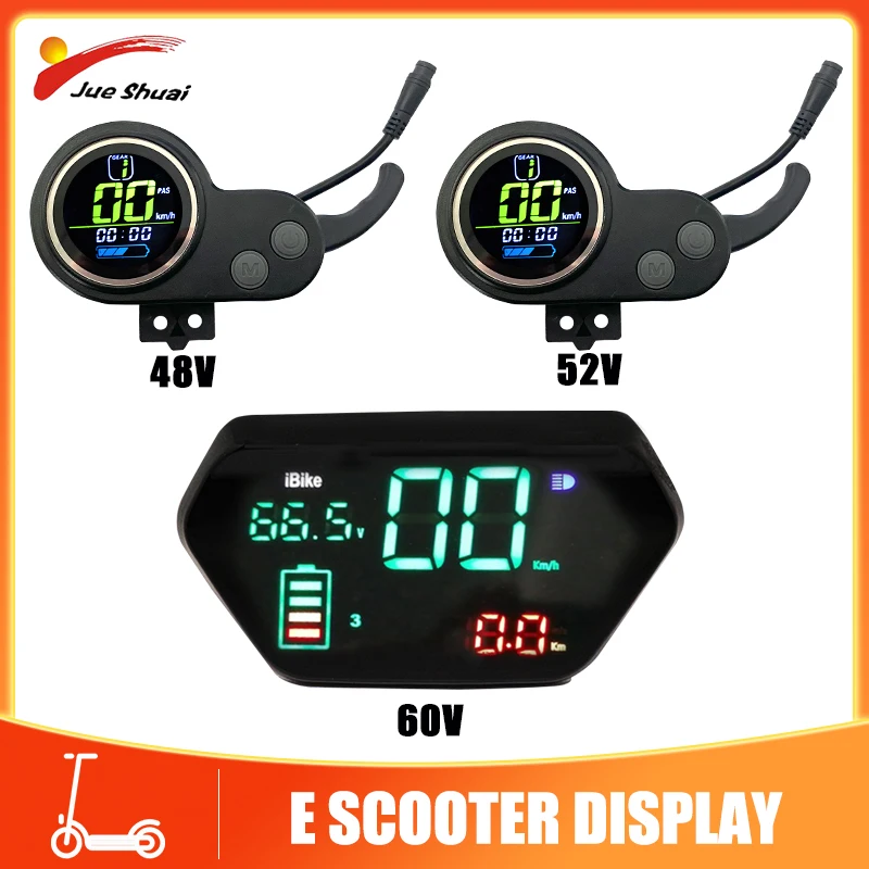 

Jueshuai LCD 48V/52V/60V E-bike Display Thumb Throttle 2 in 1 Dashboard Control Panel for Electric Bike Bicycle Scooter E-bike