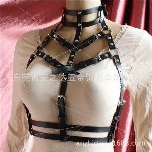 Sq76 Европейский женский кожаный бюстгальтер Фетиш-пояс для ролевых игр