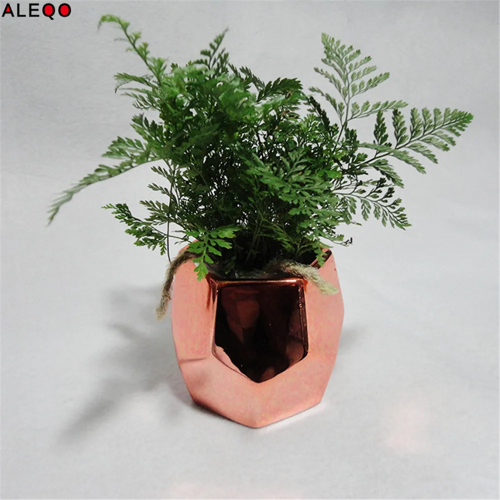 

Nordic Rose Gold Ceramic Storage Jar Tank Minimalist Plated Style Miscellaneous Organiser Flower Vase Desk Storage Tin For Home