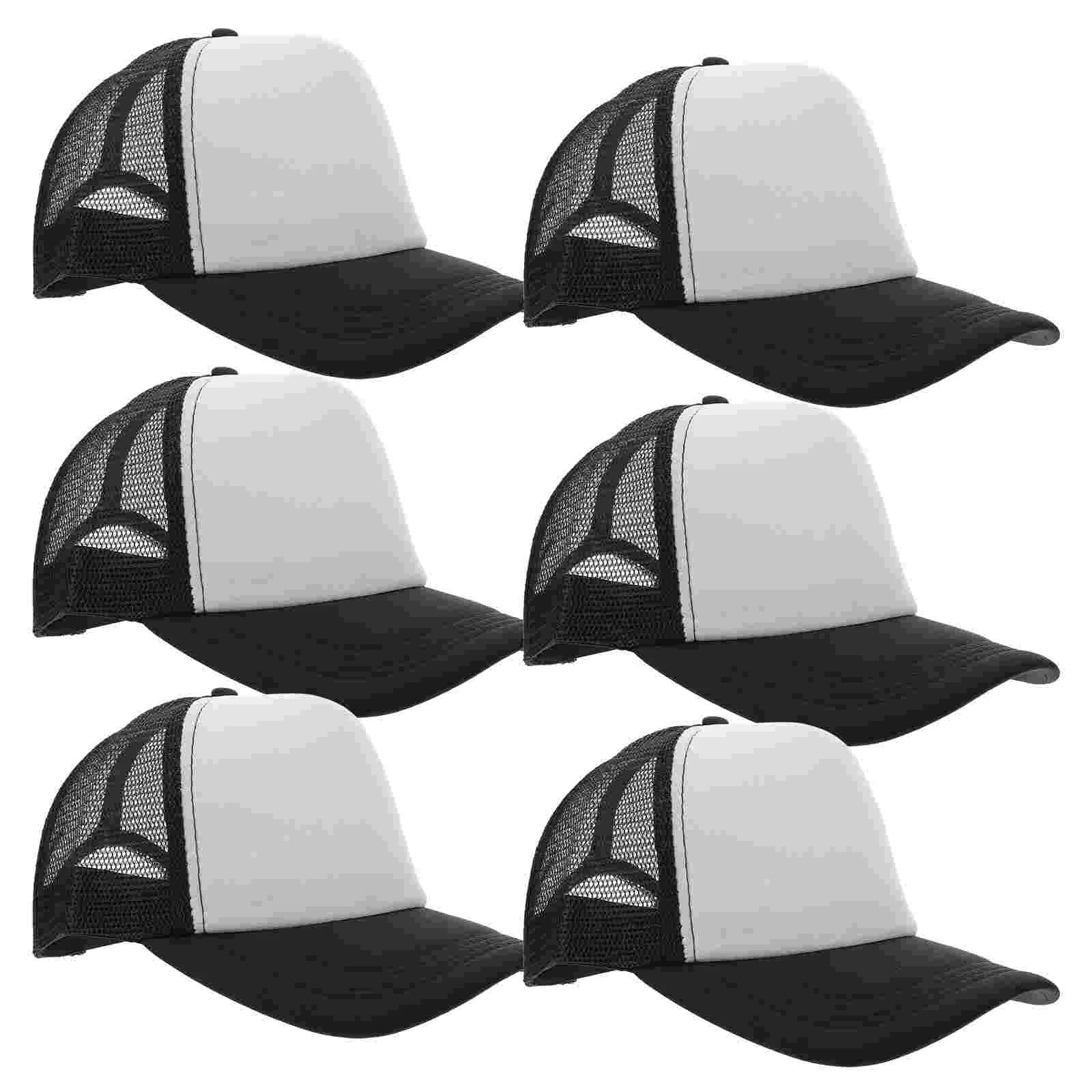 

10 Pcs Sublimated Baseball Cap Blank DIY Heat Transfer Hat Black Trucker Hats Bulk Pvc Sublimation Man Mens