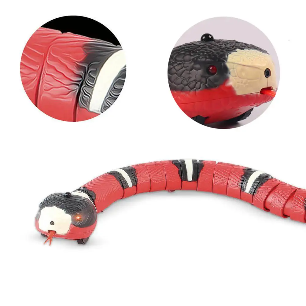 

Automatic Cat Toys Interactive Smart Sensing Snake TeaseToys for Cats USB Charging Cat Accessories for Pet Cats Game Play To