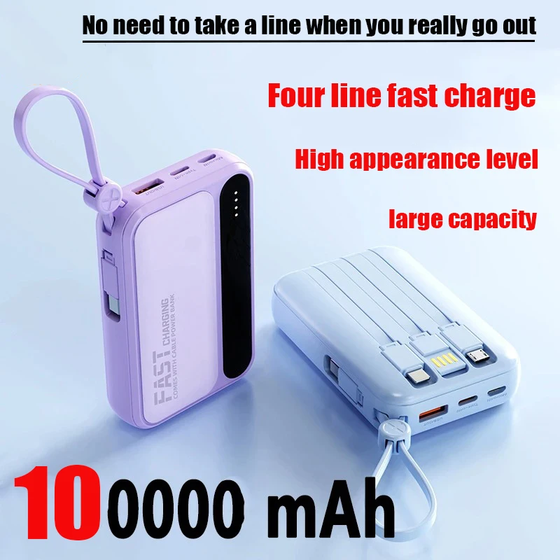 100000 mAh Power Bank большой емкости Портативный блок питания для быстрой зарядки