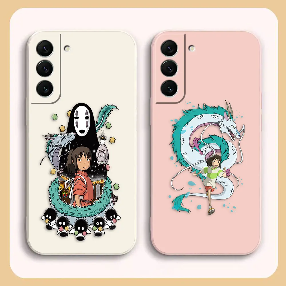 

Spirited Away Totoro No Face Case For Samsung S23 S22 S21 S20 FE S11 S11E S10 S10E S9 S30 Ultra Plus 4G 5G Colour Liquid Case