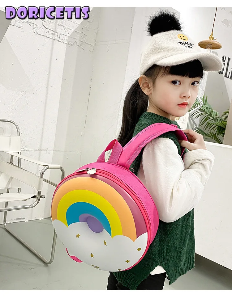 

Baby Backpack Cute Anime Cartoon Pattern Light High Capacity Kindergarten Kids New Style Hard Shell Multifunction School Bag