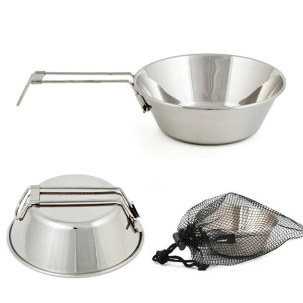 

300ML Camping Bowl Folding Bowl With Mesh Storage Bag On For Outdoor Hiking Picnic Tableware Can Hold Boiling Water
